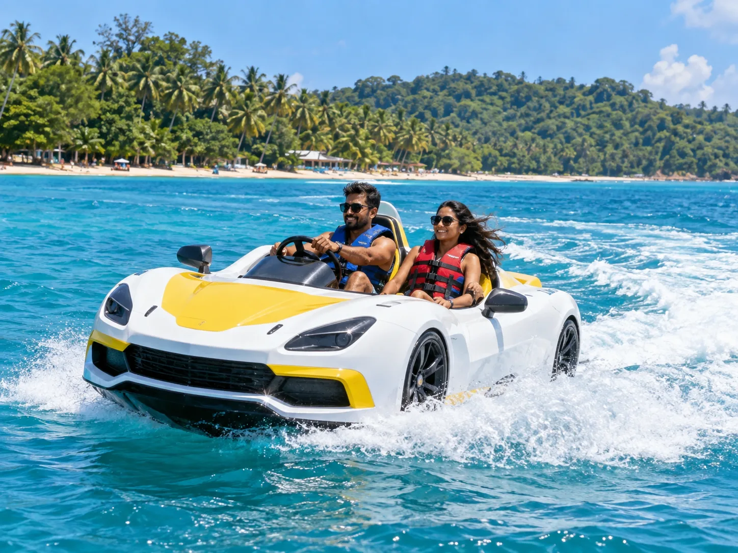 Sea kart ride at Corbyn's Cove in Port Blair